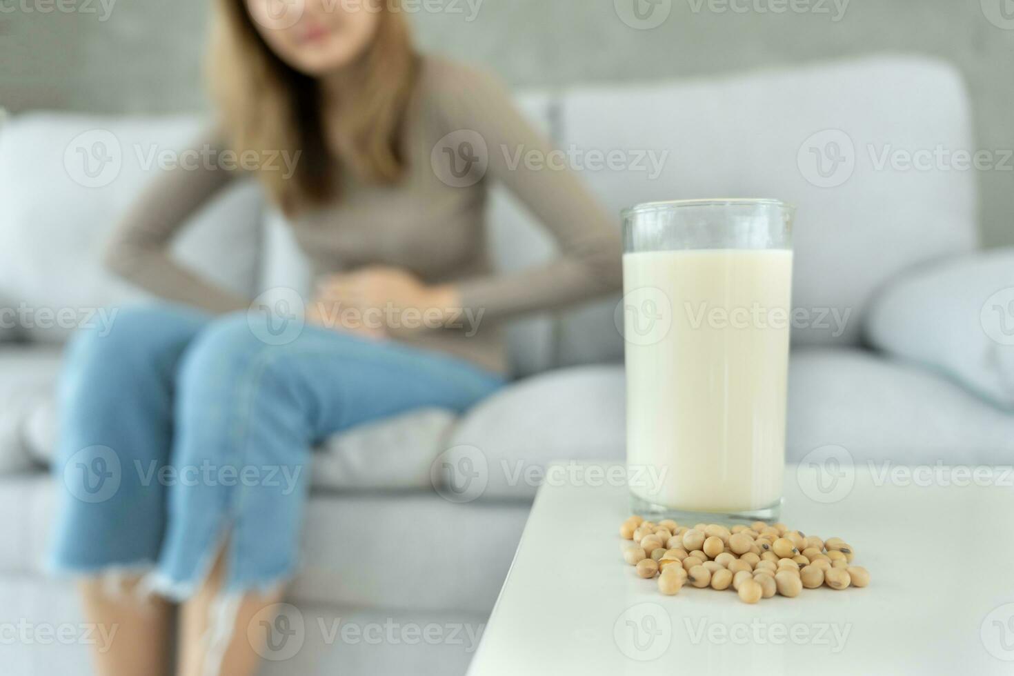 soy allergens, Sick sad unhealthy ill allergic woman, runny stuffy sore