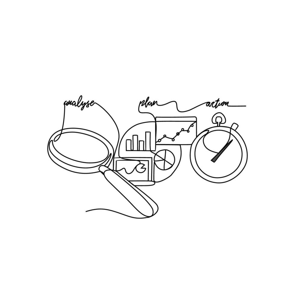 uno continuo línea dibujo de negocio concepto. negocio ilustración en sencillo lineal estilo. negocio diseño concepto vector ilustración