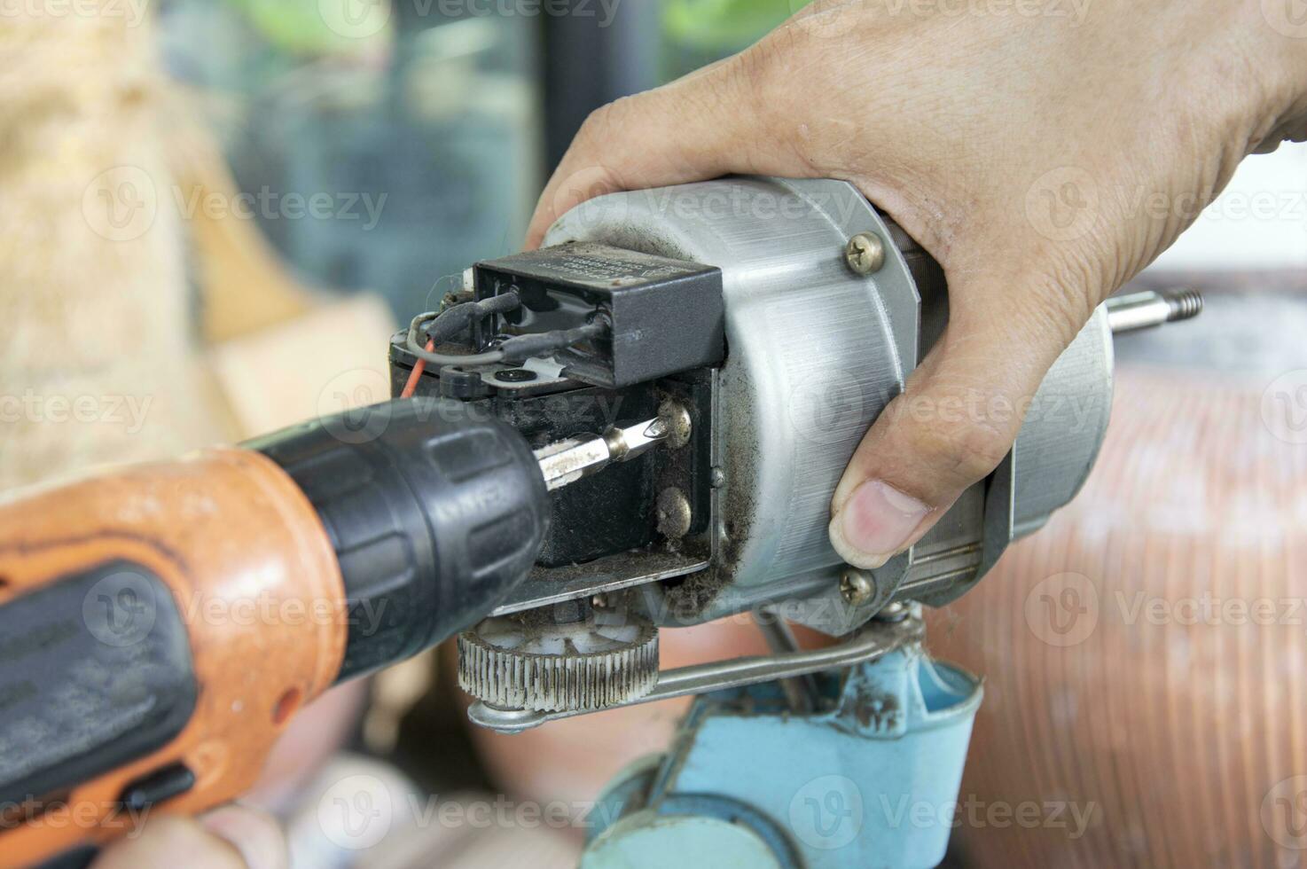 Rear view of fan motor, fan repair 24083702 Stock Photo at Vecteezy