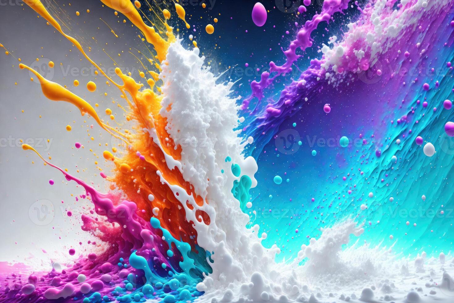 Powder splash vibrant color with white background by photo