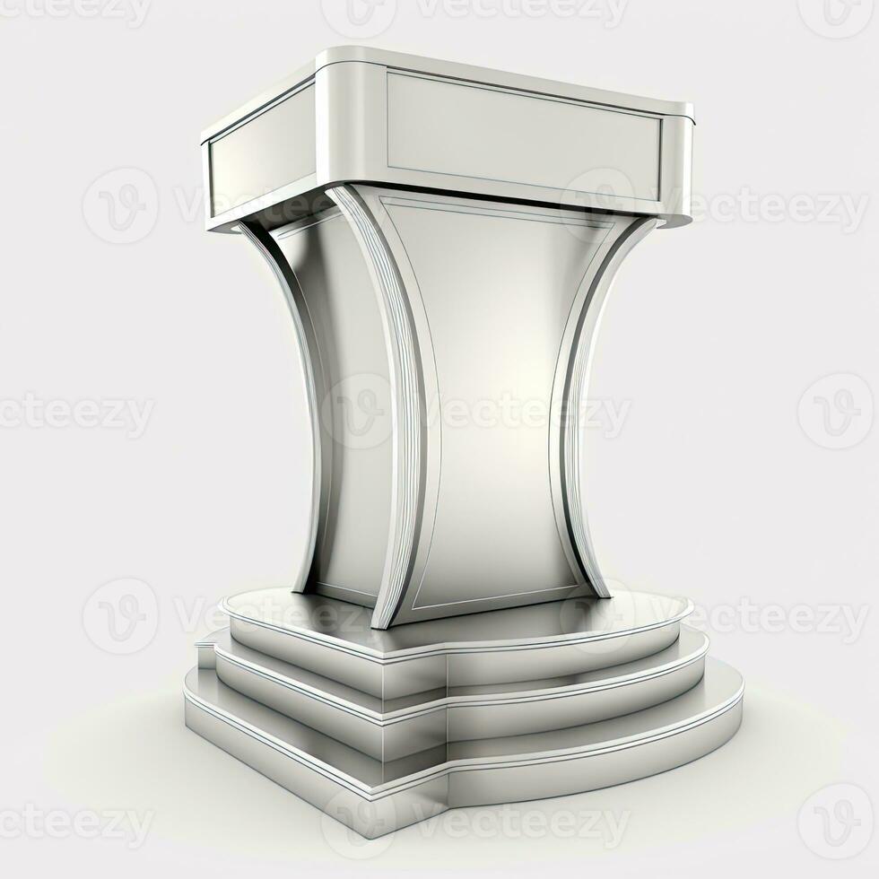 3D Rendering Abstract Wooden Platform Podium, Product Presentation Backdrop. AI-Generative, Digital Illustration. photo