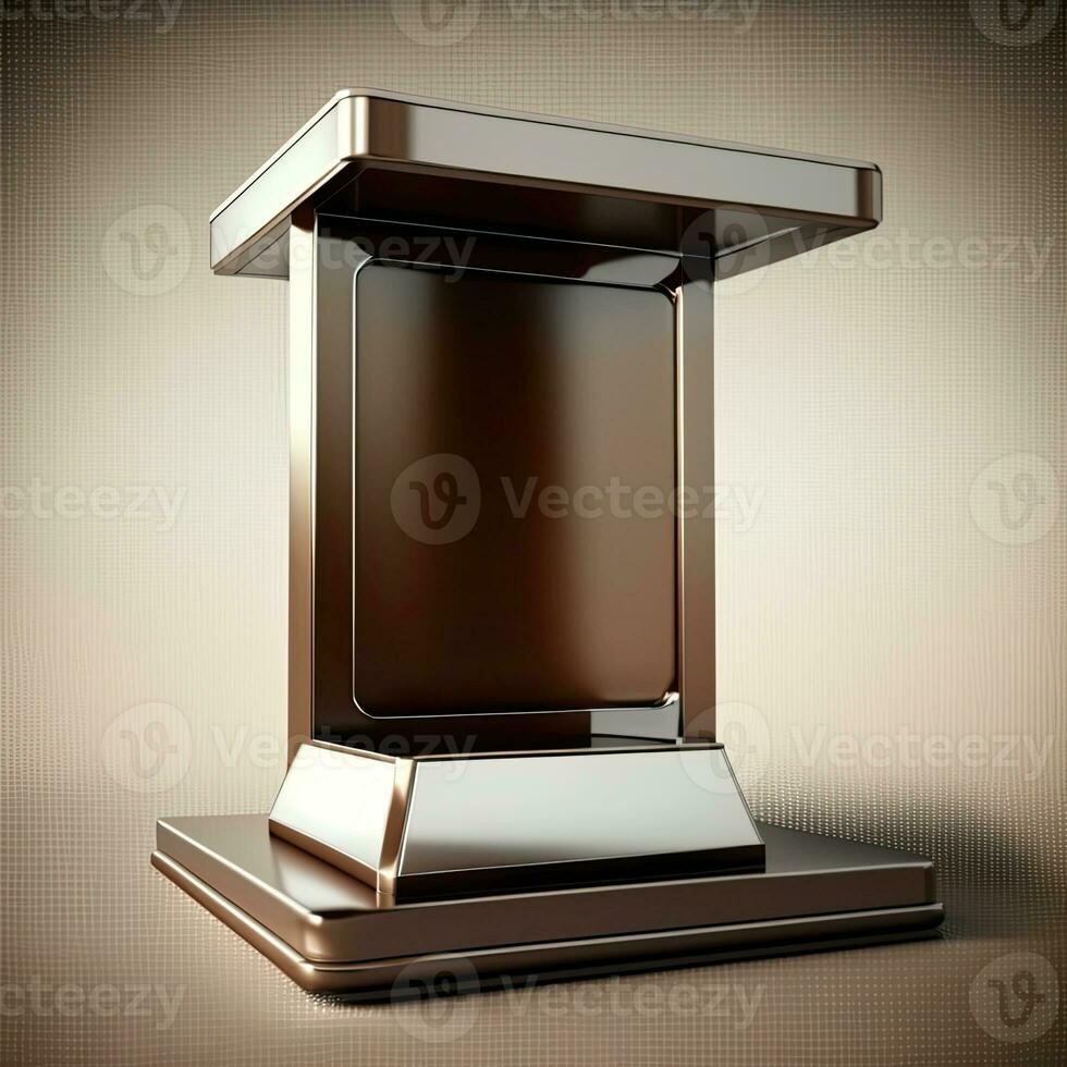 3D Rendering Abstract Wooden Platform Podium, Product Presentation Backdrop. AI-Generative, Digital Illustration. photo