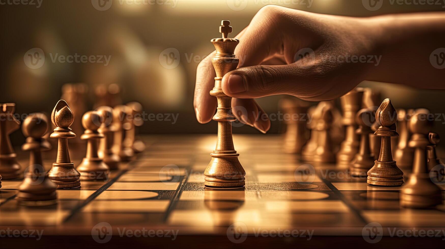 Chess king and pawns on chessboard. 3d illustration ai generated 22814856  Stock Photo at Vecteezy