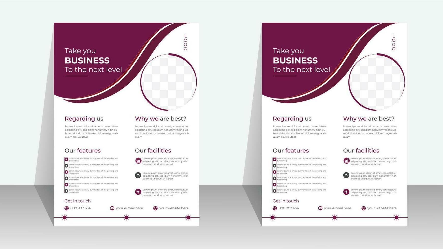 Creative modern corporate and business flyer in A4 size vector template for digital agency, perfect for creative professional business, poster, brochure, web banner, cover design.