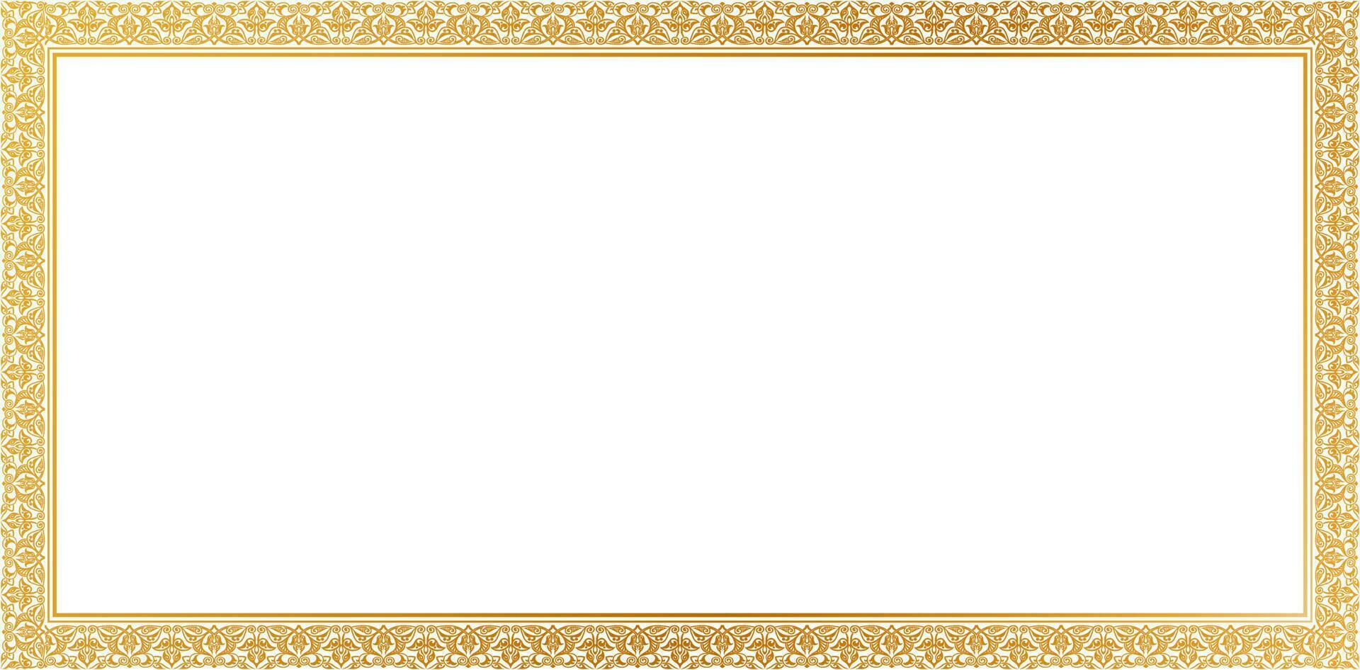 vector illustration gold picture frame ornamental isolated white backgrounds for certificate of completion template, Presentations, User interface ads, Layouts, collages, place text of advertisements