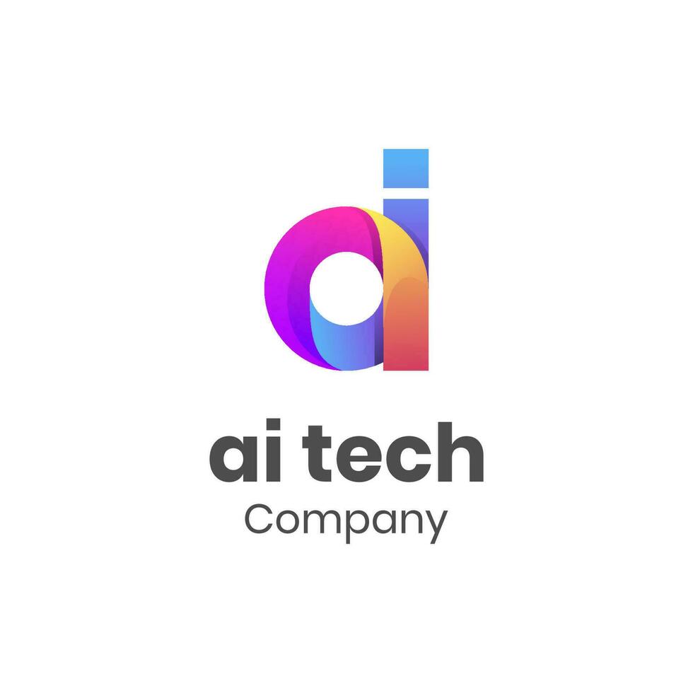 letter ai lowercase identity logo design with multicolor shape icon design element, minimalist style for business technology and company identity vector