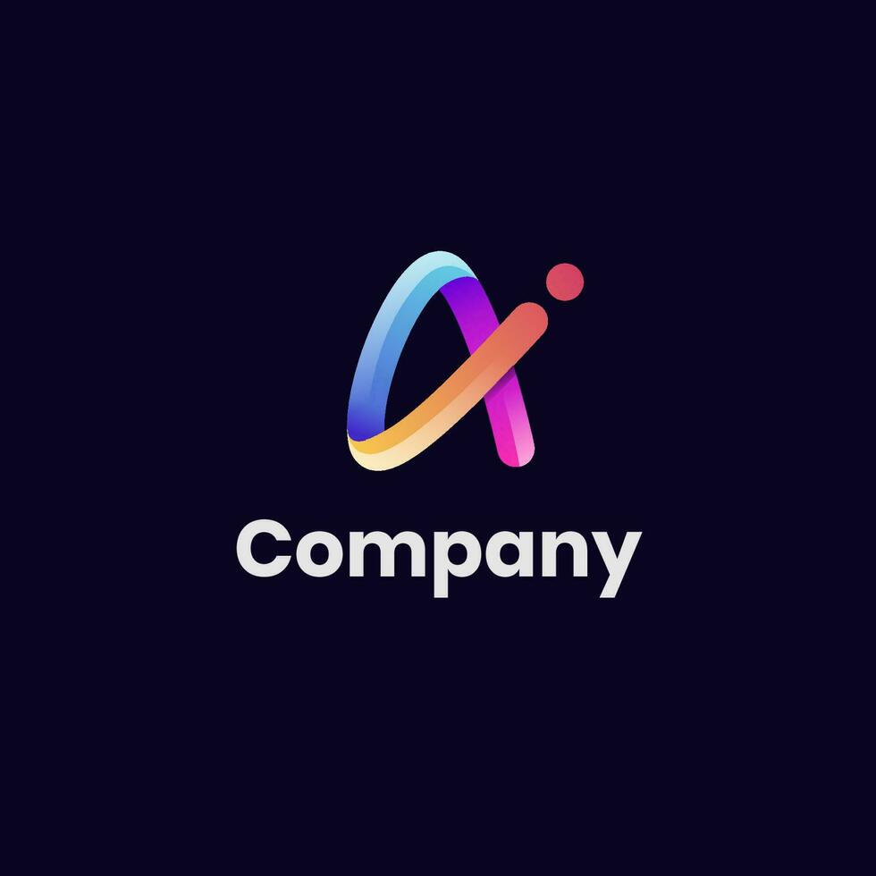 letter ai identity logo design with multicolor shape icon design element, minimalist style for business technology and company identity vector