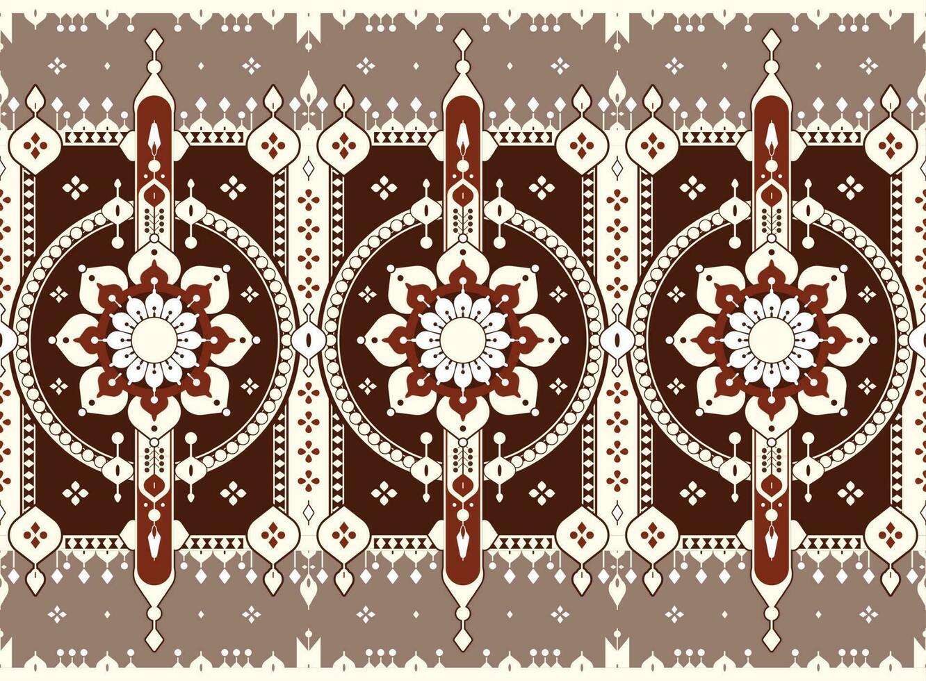 geometric and mandala ethnic fabric pattern for cloth carpet wallpaper background wrapping etc. vector