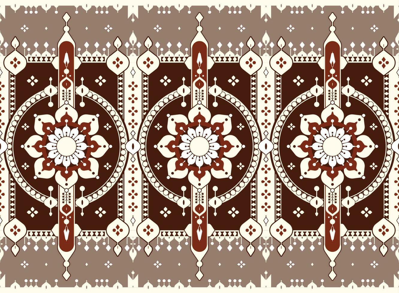 geométrico y mandala étnico tela modelo para paño alfombra fondo de pantalla antecedentes envase etc. vector