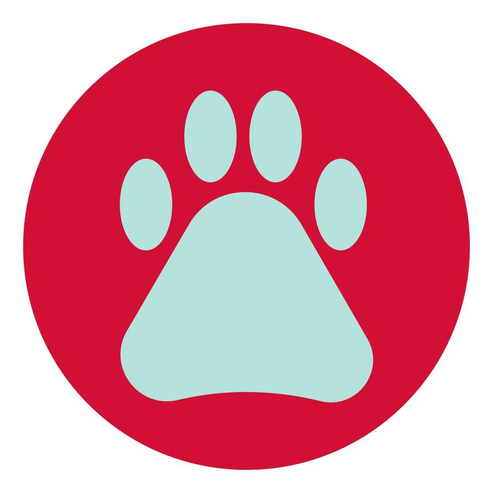 Dog or cat paw. Paw Prints. The imprint of dog paws vector illustration. Vector paw icon.