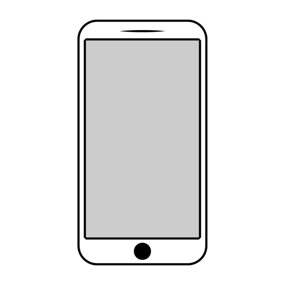 Vector thin line Smartphone icon symbol vector on isolated background.