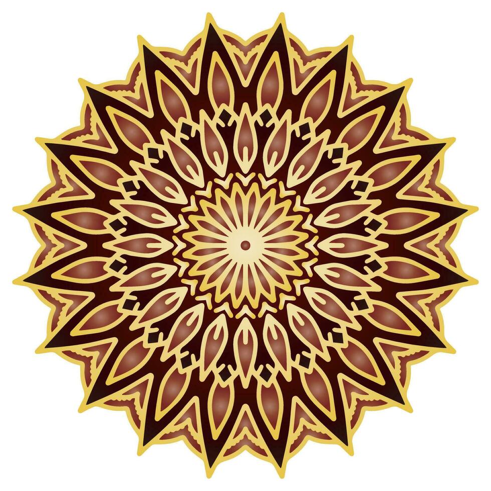 Gold mandala pattern abstract floral ornament vector