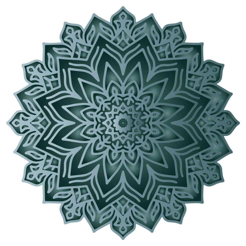 Green mandala pattern abstract floral ornament vector
