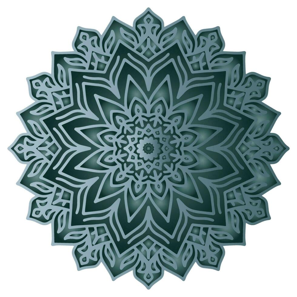 Green mandala pattern abstract floral ornament vector