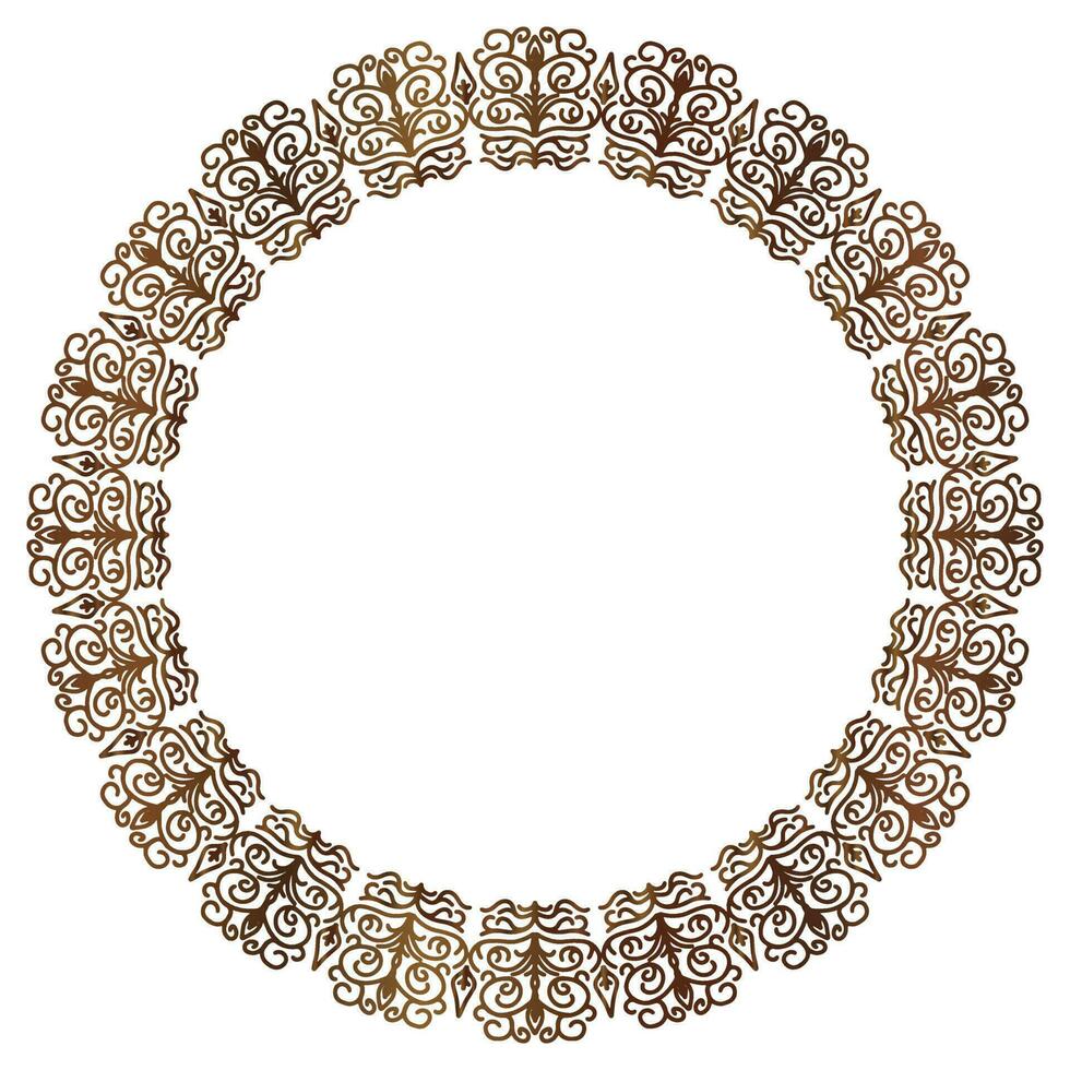 Round vintage frame with victorian style vector