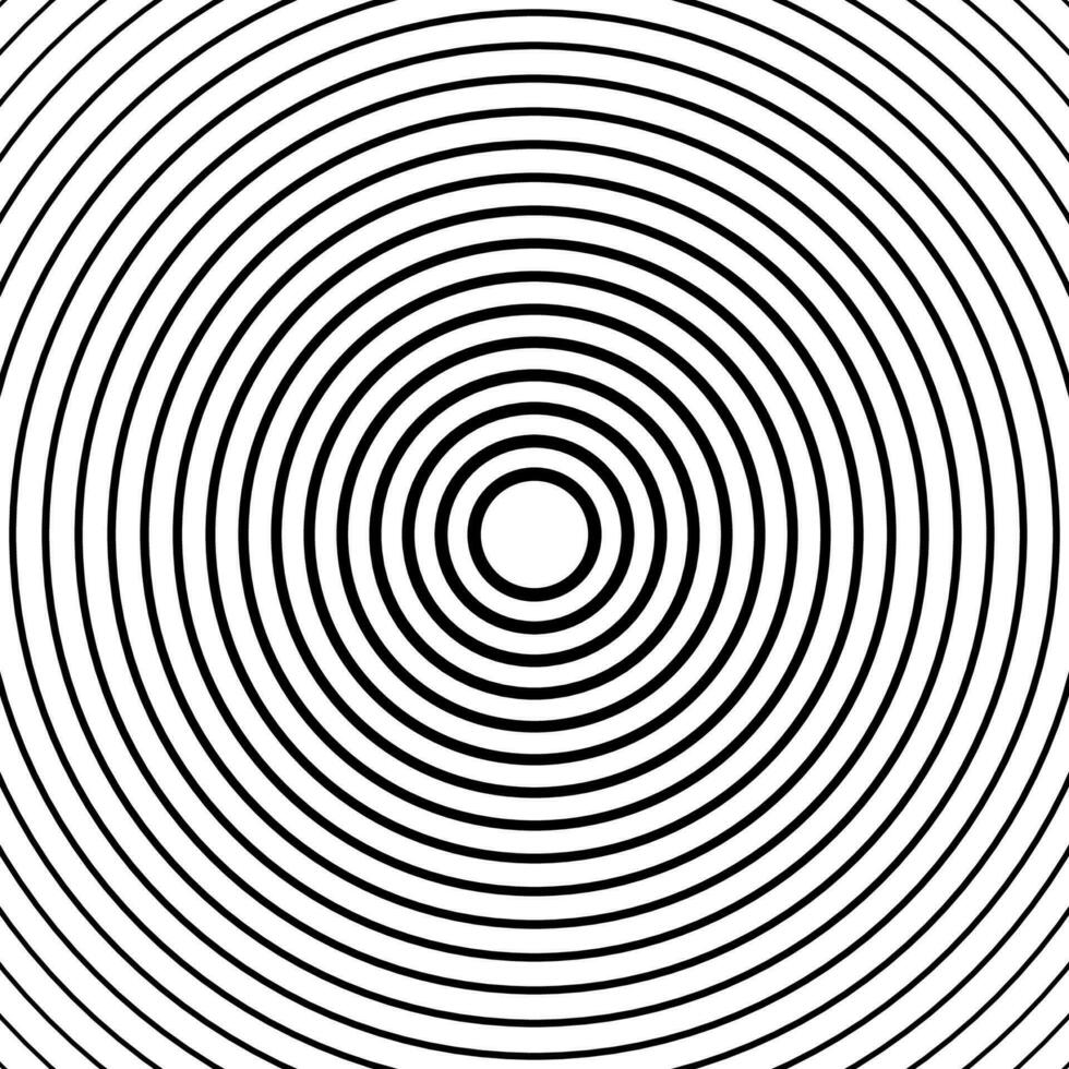 Concentric circle elements, spaced concentric circle, rings sound wave, line in a circle concept, black circular pattern. Radar screen concentric circle elements. vector