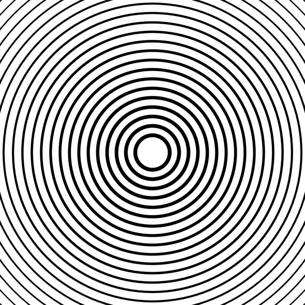 Concentric circle elements, spaced concentric circle, rings sound wave, line in a circle concept, black circular pattern. Radar screen concentric circle elements. vector