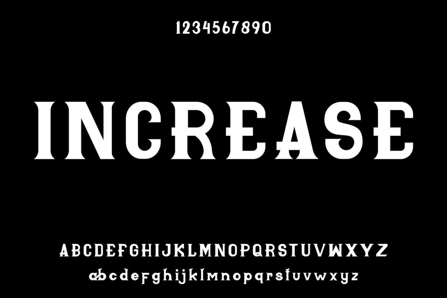 aumentar, moderno condensado elegante y plantilla sans serif monitor fuente vector