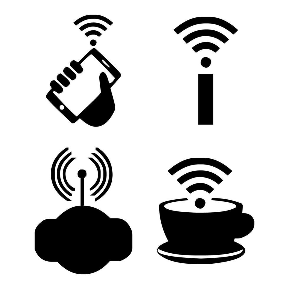 Wifi icono símbolo, inalámbricos señal icono, Wifi vector ilustración. vector Wifi firmar con un ola señal icono en un blanco antecedentes.