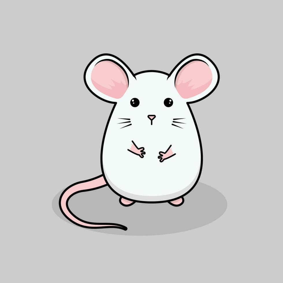 The Illustration of White Mouse vector