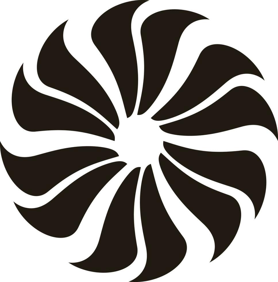 black and white flower pattern circular vector