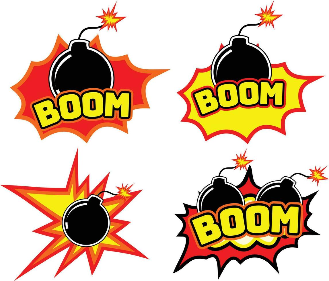 comic book explosion set icon symbol vector illustration