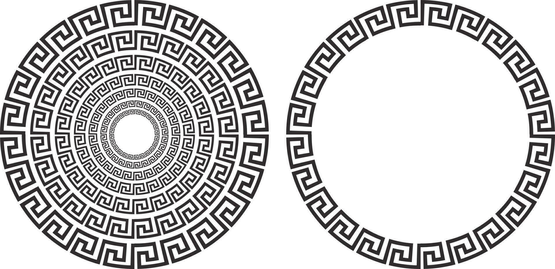 black and white circular circle shape vector ornament