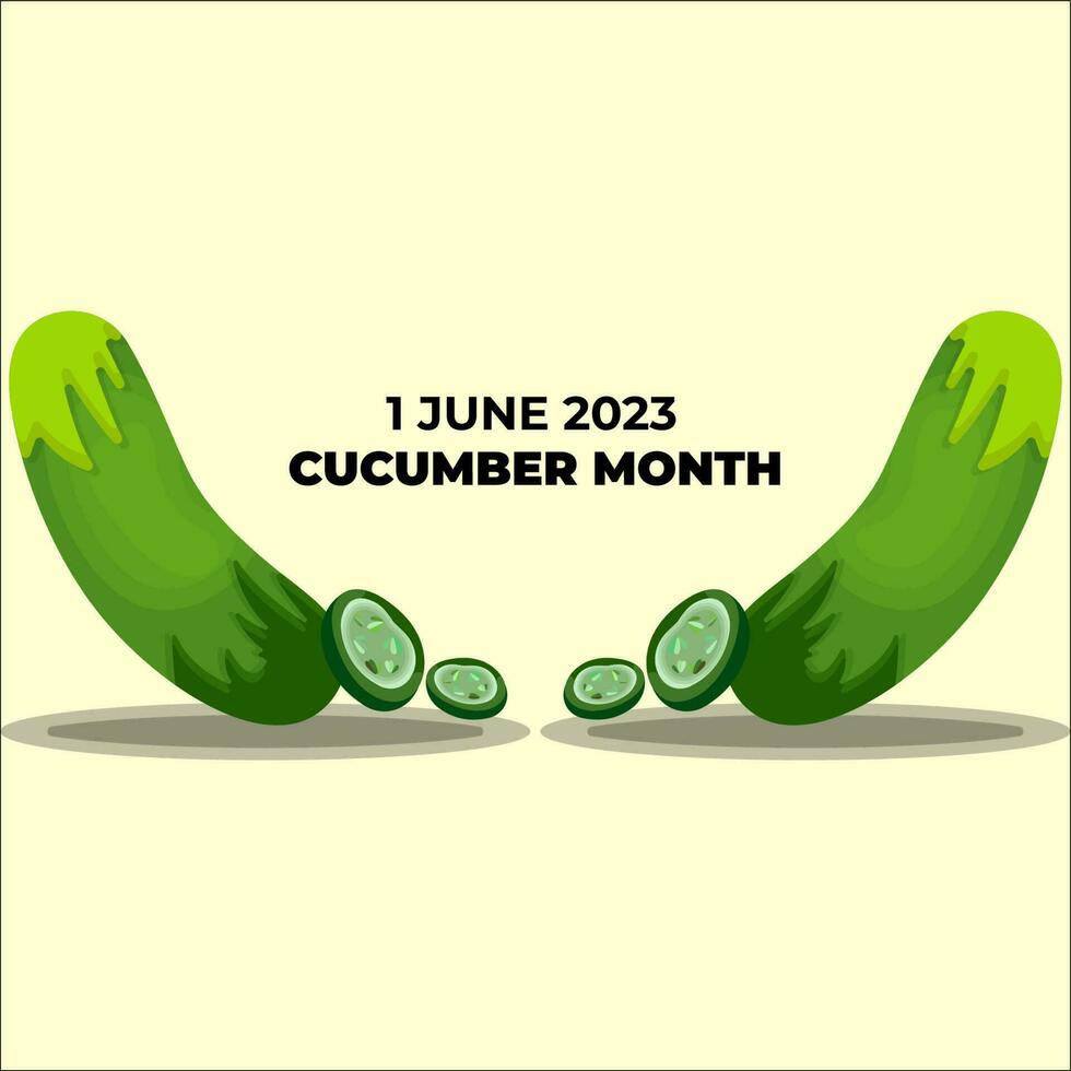 Cucumber Day, Cucumber month, cucumber vector, Cucumber flat design vector