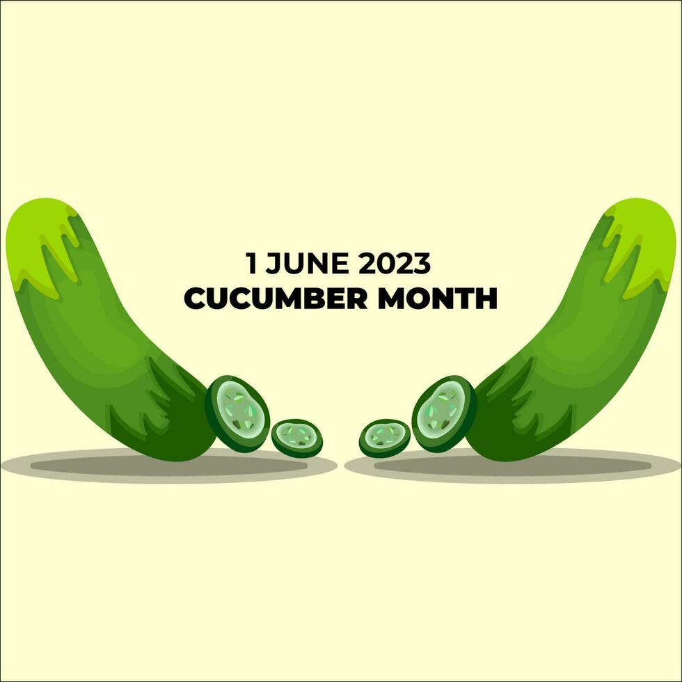 Cucumber Day, Cucumber month, cucumber vector, Cucumber flat design vector