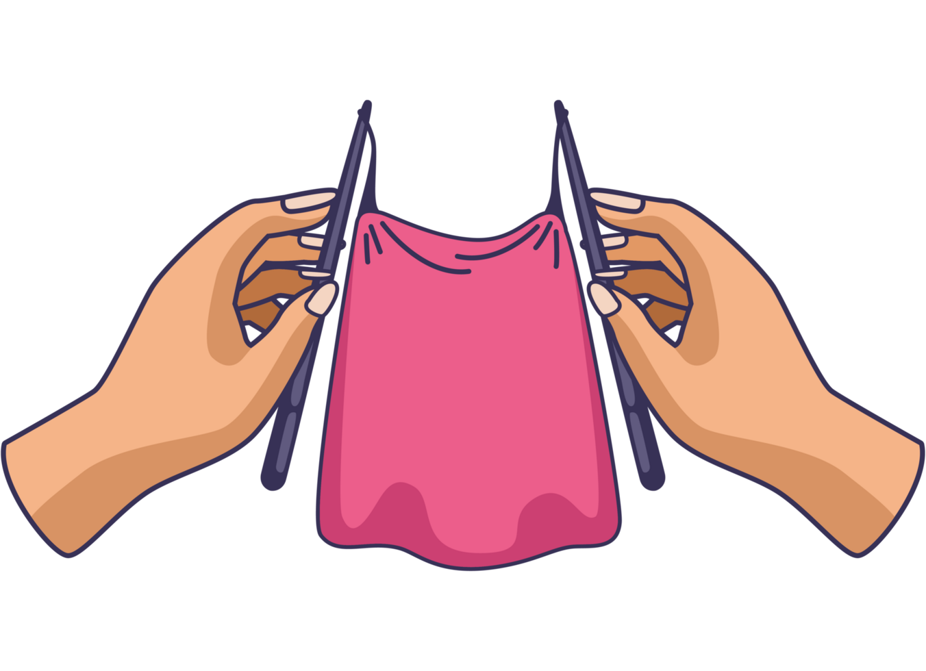 knitting yarn with needles png