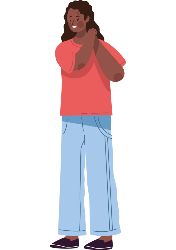 afro woman standing png