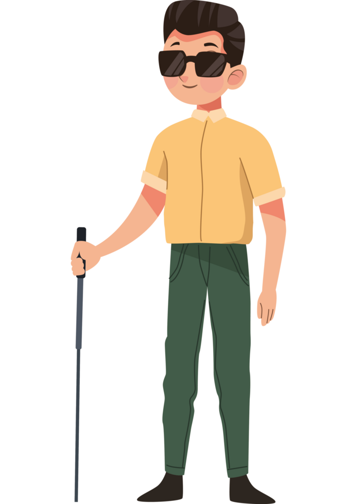 blind man disability person png