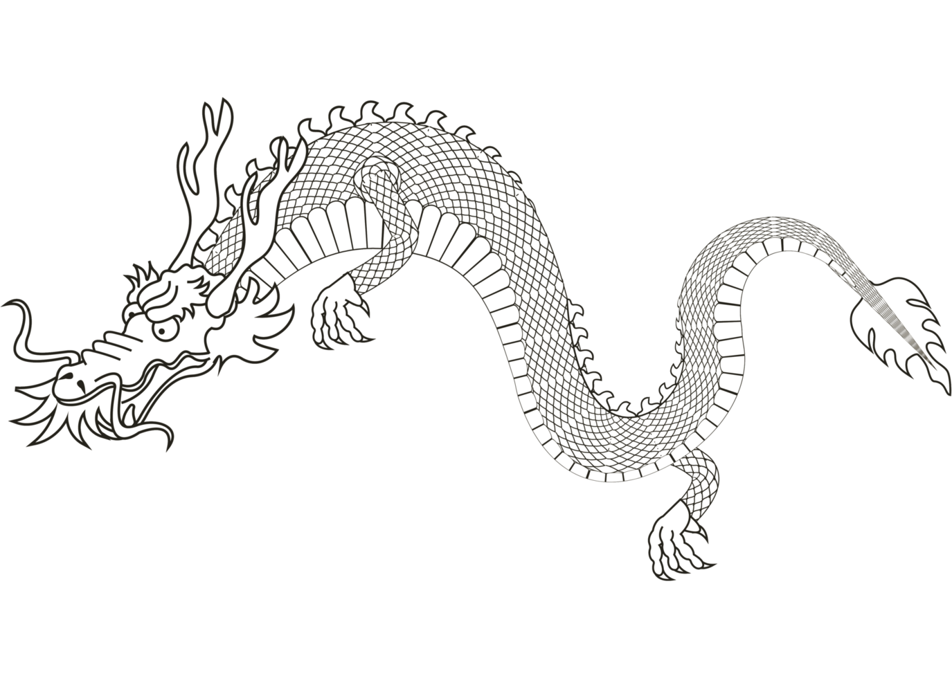 asian dragon beast coloring png