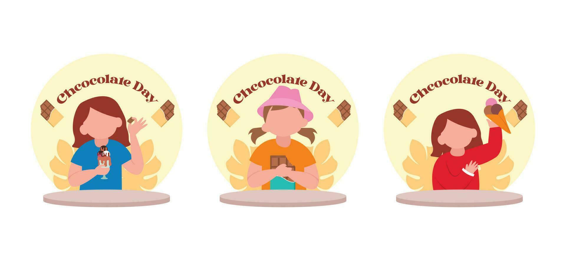 World Chocolate Day Flat Bundle Design Illustration vector