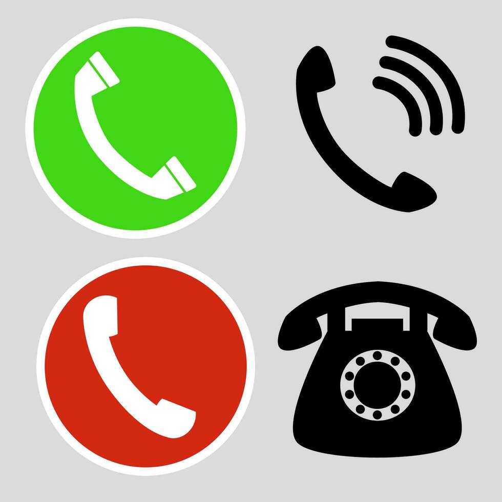 Call and Phone Icon Set vector