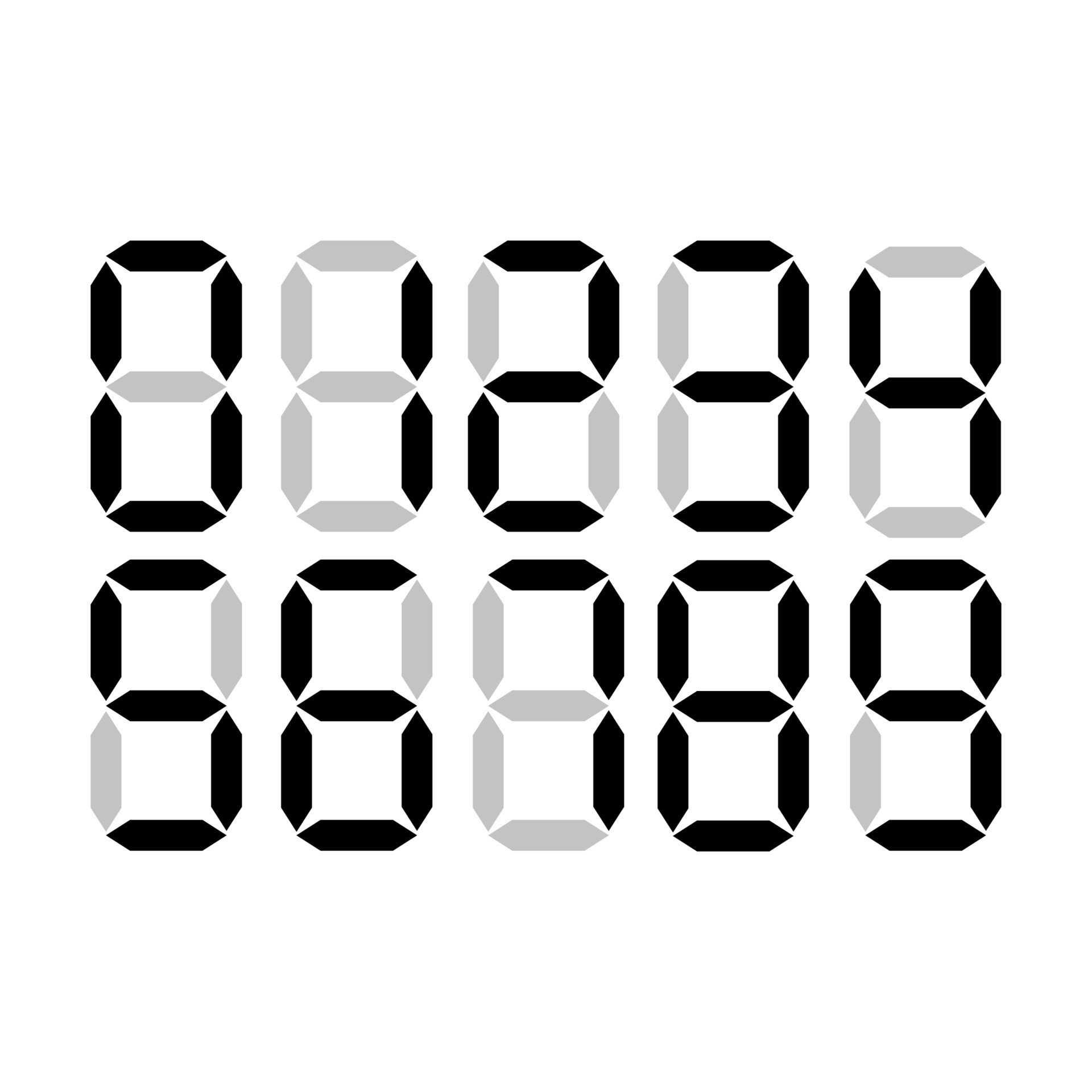 Set of Digital Number Counter 24085575 Vector Art at Vecteezy