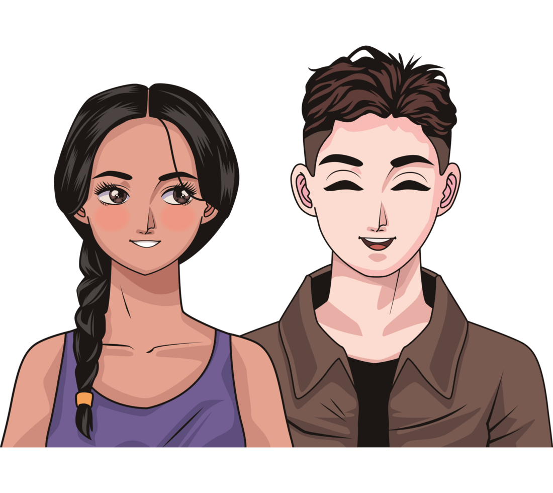 smiling young lovers couple png