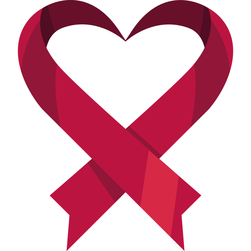 heart AIDS ribbon campaign png