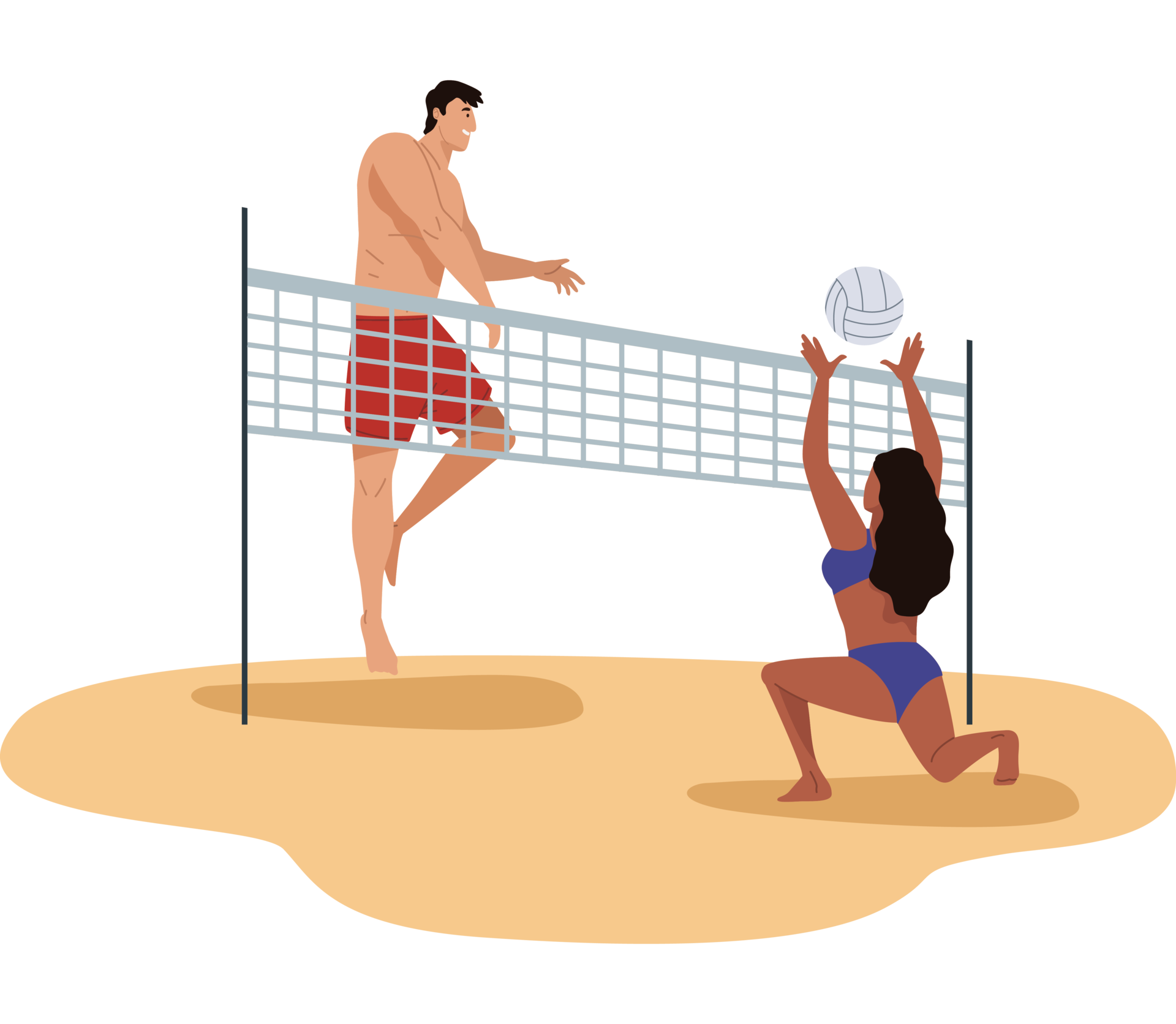 couple of volleyball players 24085608 PNG