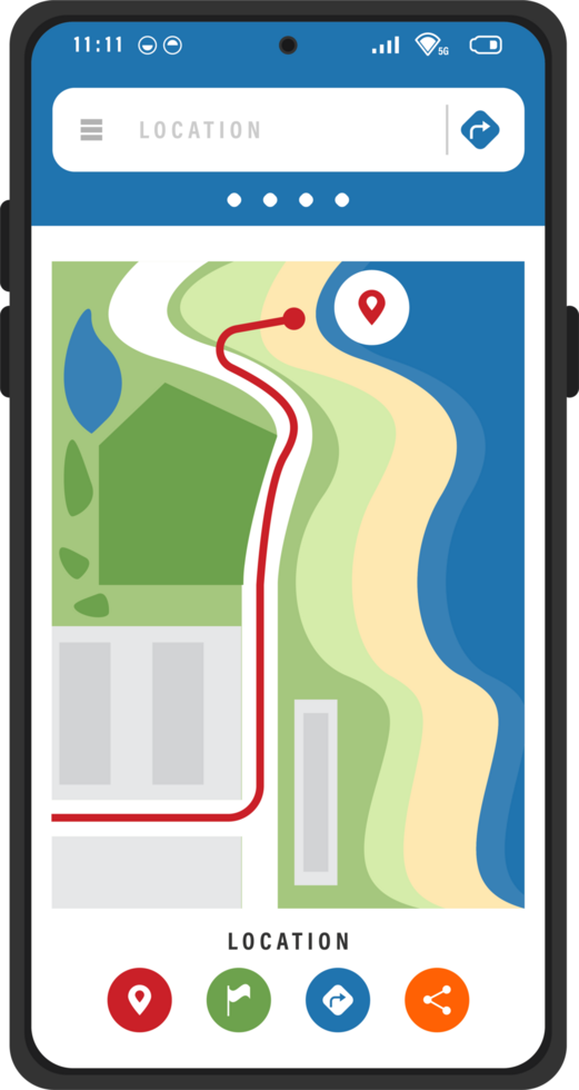 smartphone with gps service png