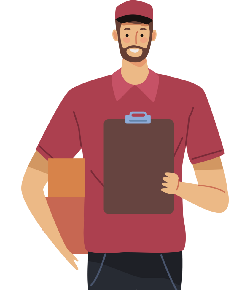 delivery worker with clipboard png