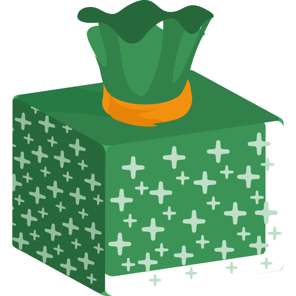 green gift box with crosses png