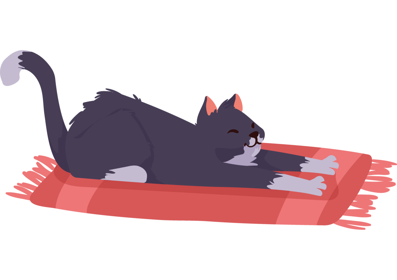 cute cat in carpet png