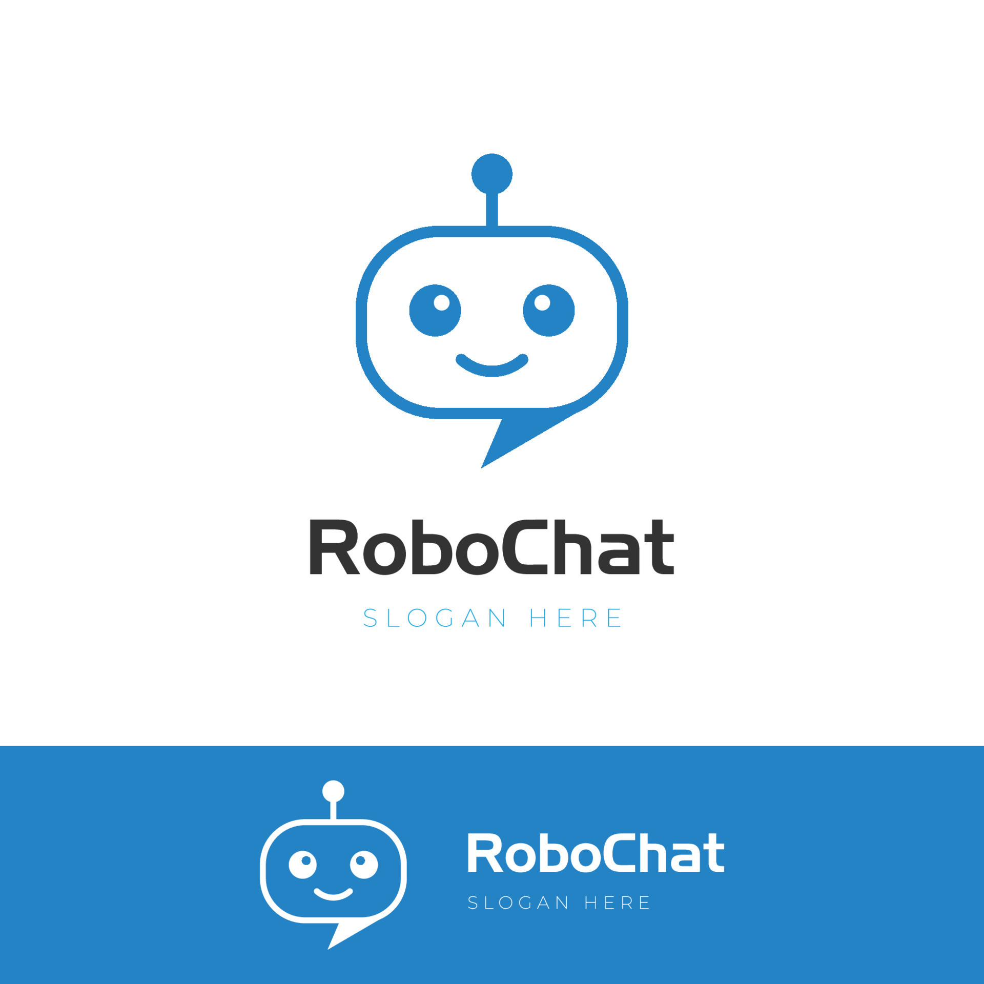 simple Robot icon logo design. Chat Bot sign for support service