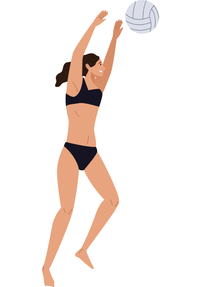 young female volleyball player png