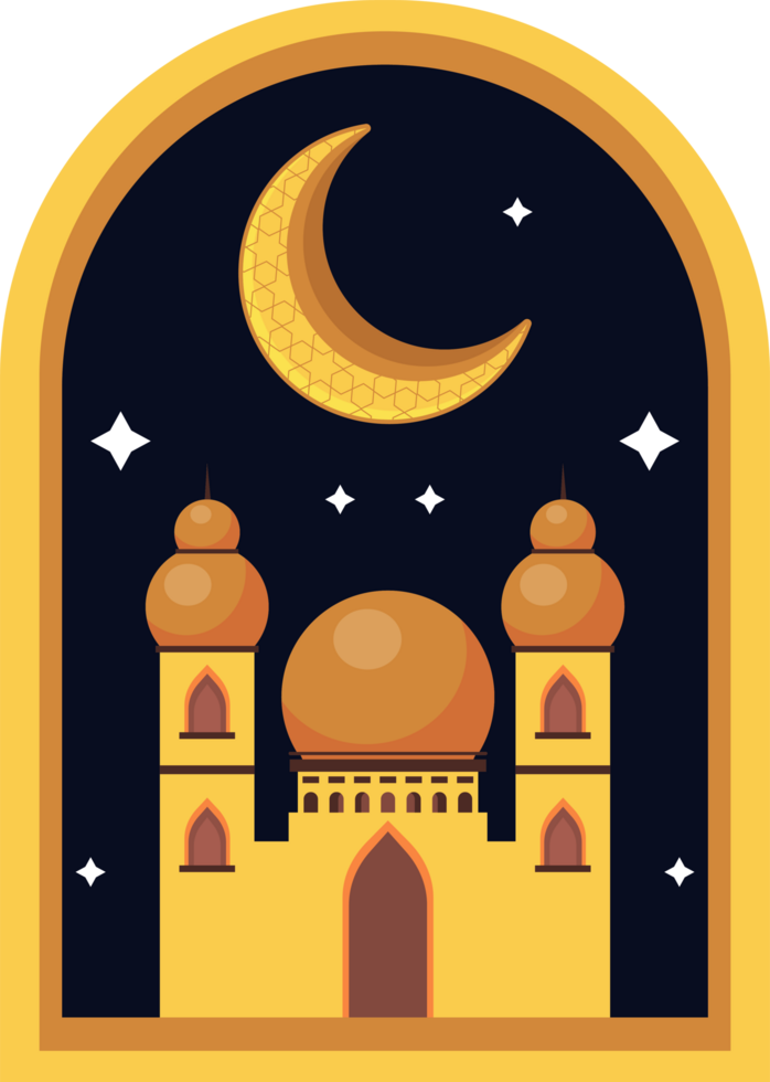 muslim mosque at night png