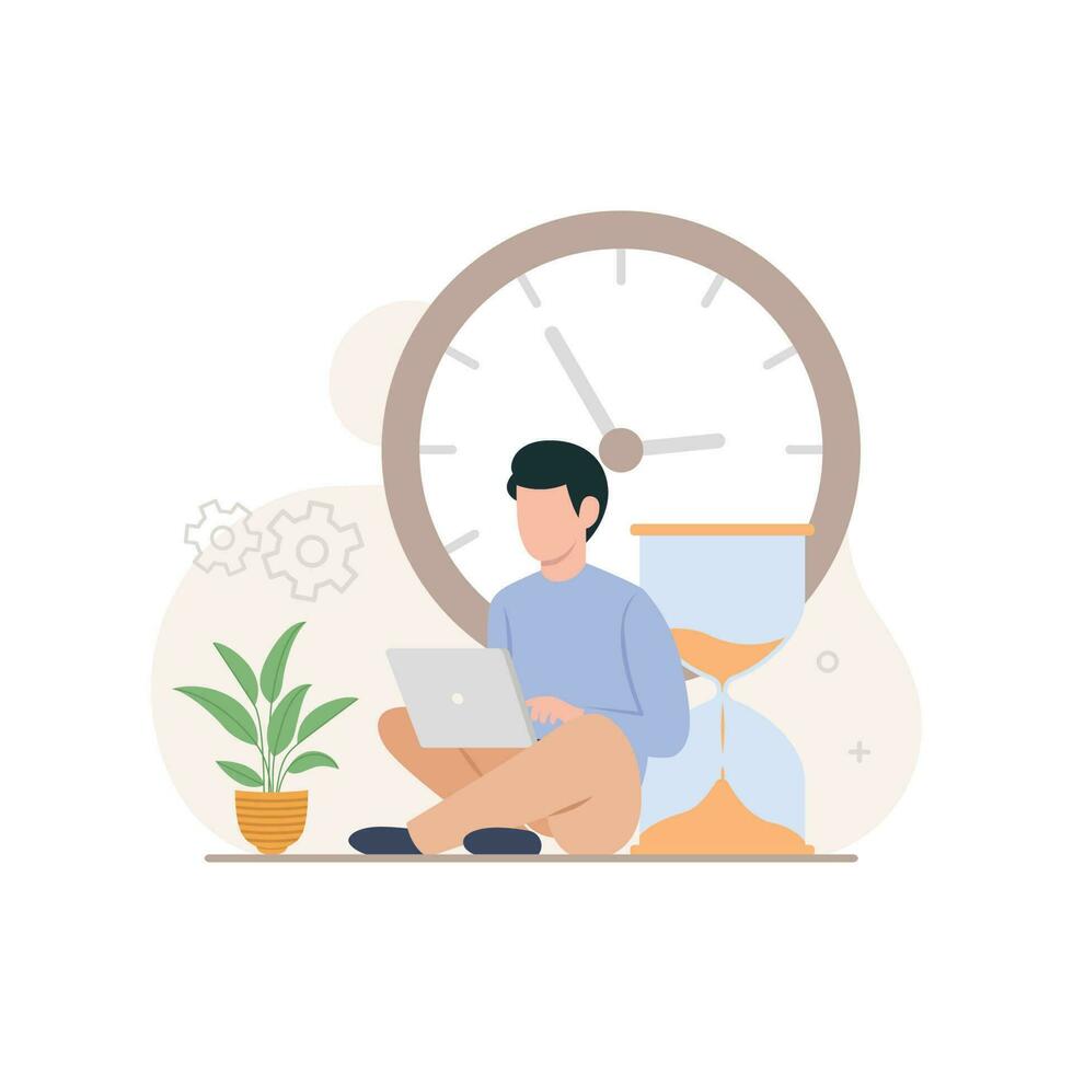Time management soft skills concept vector illustration