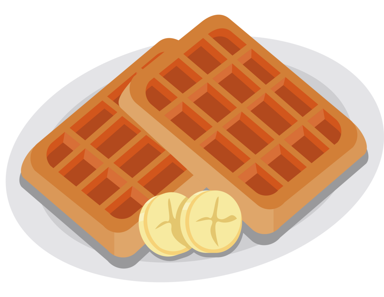 waffles with bananas breakfast png