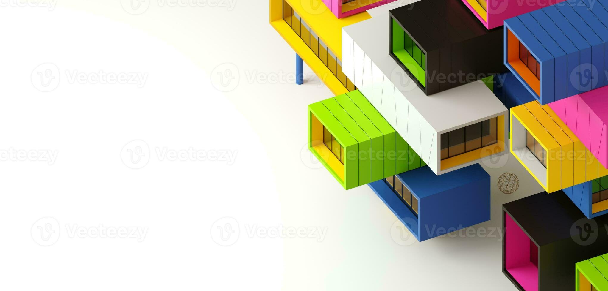 Model layout with modular container color houses photo