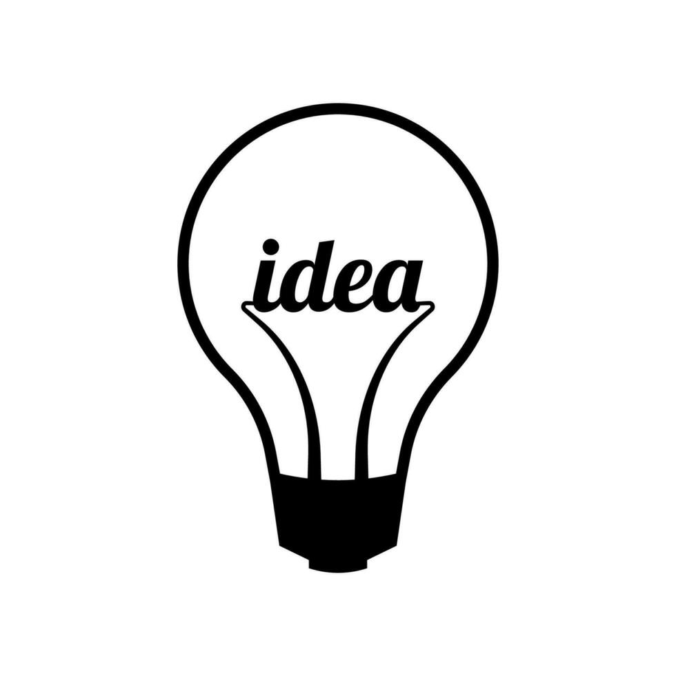 ligero bulbo ilustración con palabra idea vector